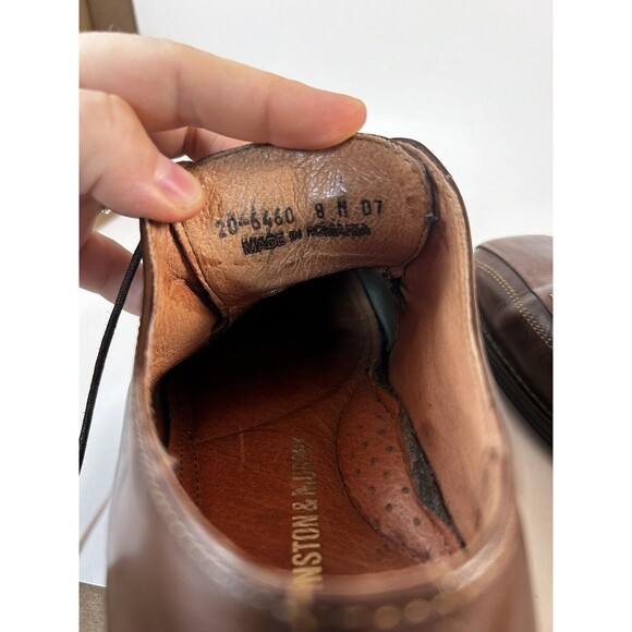 JOHNSTON & MURPHY Men\'s 8 Brown Leather Bicycle Toe Oxford Shoes 20-6460 main image 6